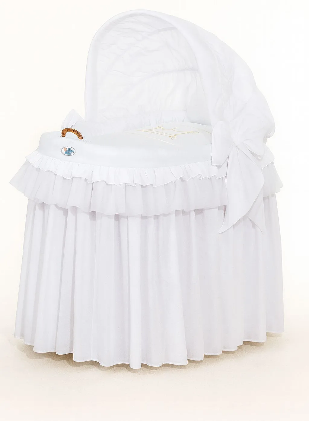 Kosz Mojżesza wiklinowy ze składaną budką - Little Prince biały