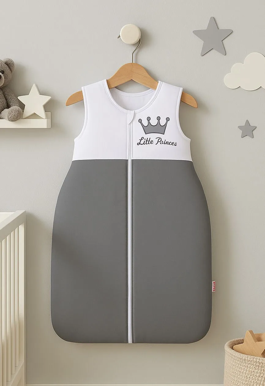Śpiworek dla dzieci bawełniany M 6-12 mcy TOG 2.5 całoroczny ocieplany Little Princess antracyt