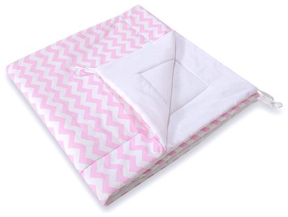 Namiot TIPI dla dzieci +mata + zawieszki pióra - Chevron różowy