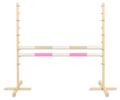 Przeszkoda skokowa do Hobby Horse 120cm, dwie belki - beżowa i jasny róż