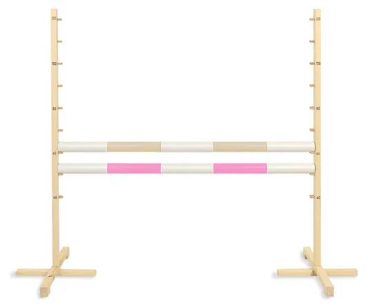 Przeszkoda skokowa do Hobby Horse 120cm, dwie belki - beżowa i jasny róż