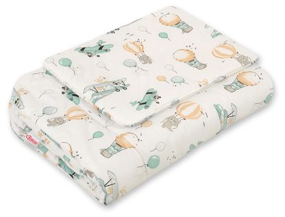 Komplet pościeli dla niemowląt z wypełnieniem 2-cz 75x100cm NEWBORN - misie niebieskie