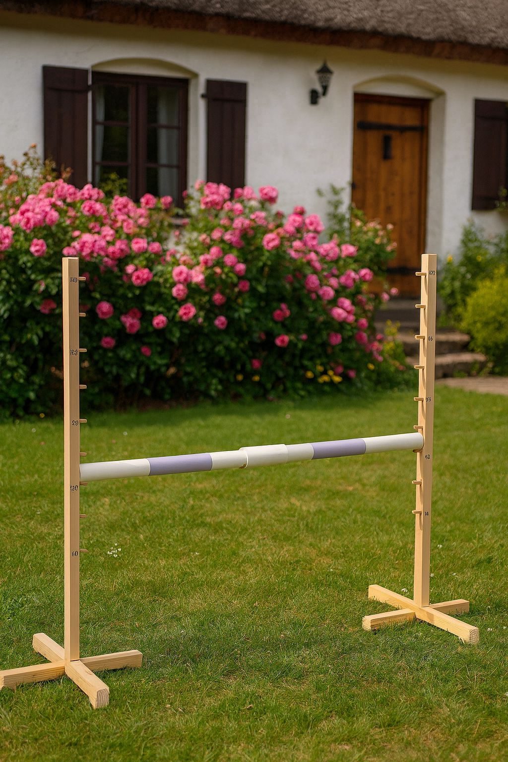 Przeszkoda skokowa do Hobby Horse 160cm, h-120 cm, belka jasny fiolet