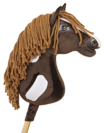 Hobby Horse Duży koń na kiju Premium - western ciemnogniady z brązową grzywą A3
