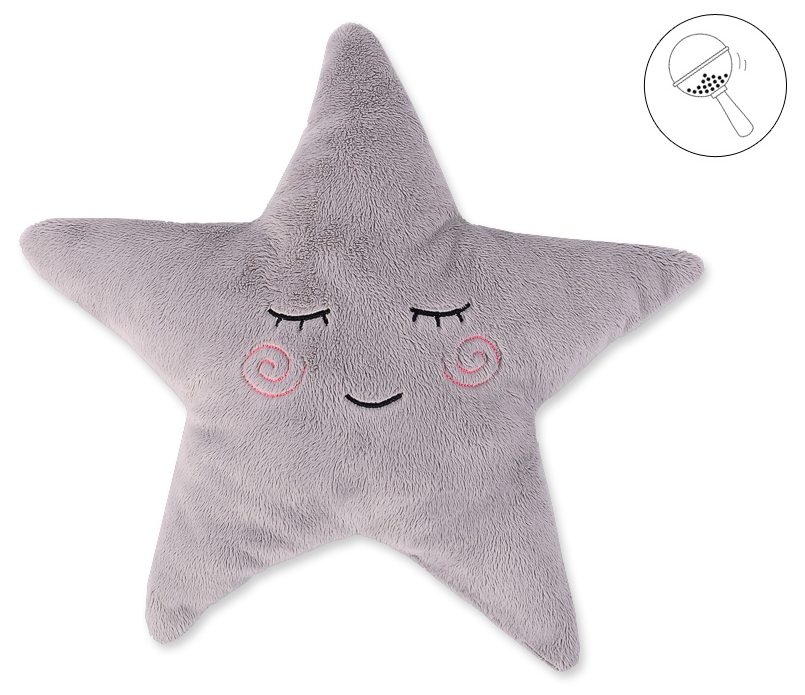 Poduszka Little STAR z grzechotką- szara