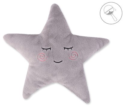 Poduszka Little STAR z grzechotką- szara