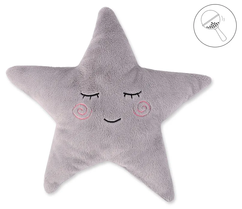 Poduszka Little STAR z grzechotką- szara