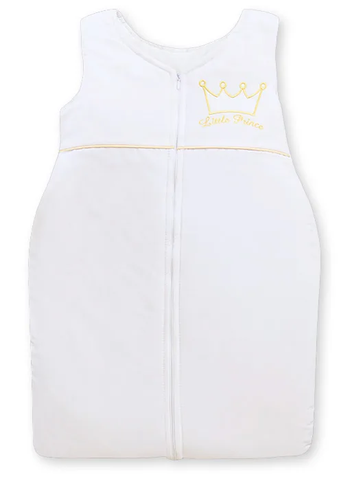 Śpiworek dla dzieci bawełniany M 6-12 mcy TOG 2.5 całoroczny ocieplany Little Prince biały