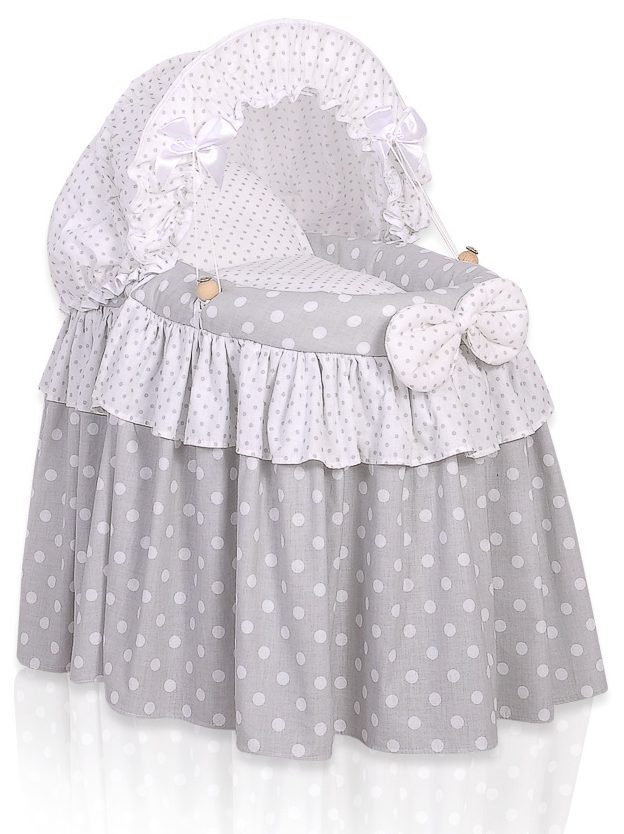 Wózek dla lalek Kosz Mojżesza dla lalek z budką LITTLE PRINCESS fioletowy