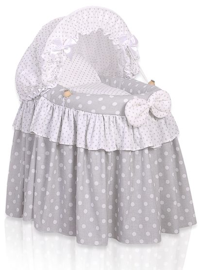 Wózek dla lalek Kosz Mojżesza dla lalek z budką LITTLE PRINCESS fioletowy
