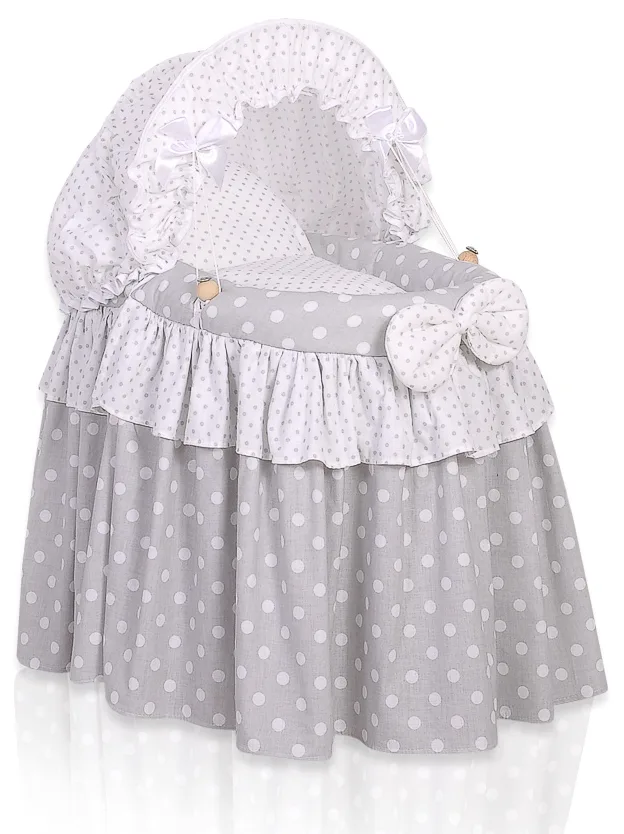 Wózek dla lalek Kosz Mojżesza dla lalek z budką LITTLE PRINCESS fioletowy