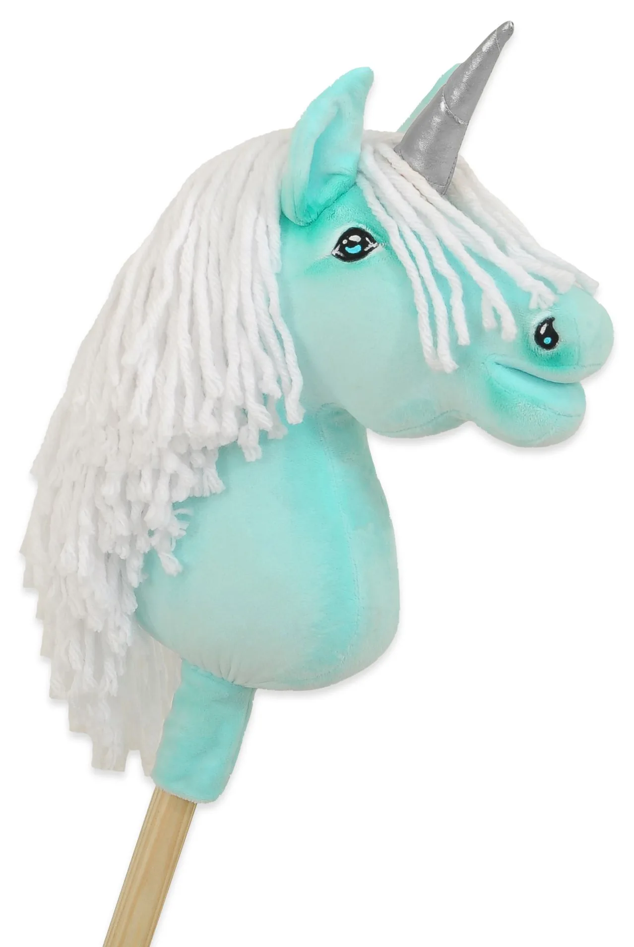 Hobby Horse Jednorożec na kiju różowy z różową grzywą i złotym rogiem A4