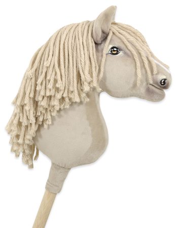 Hobby Horse Średni koń na kiju Premium kremowy cremello A4