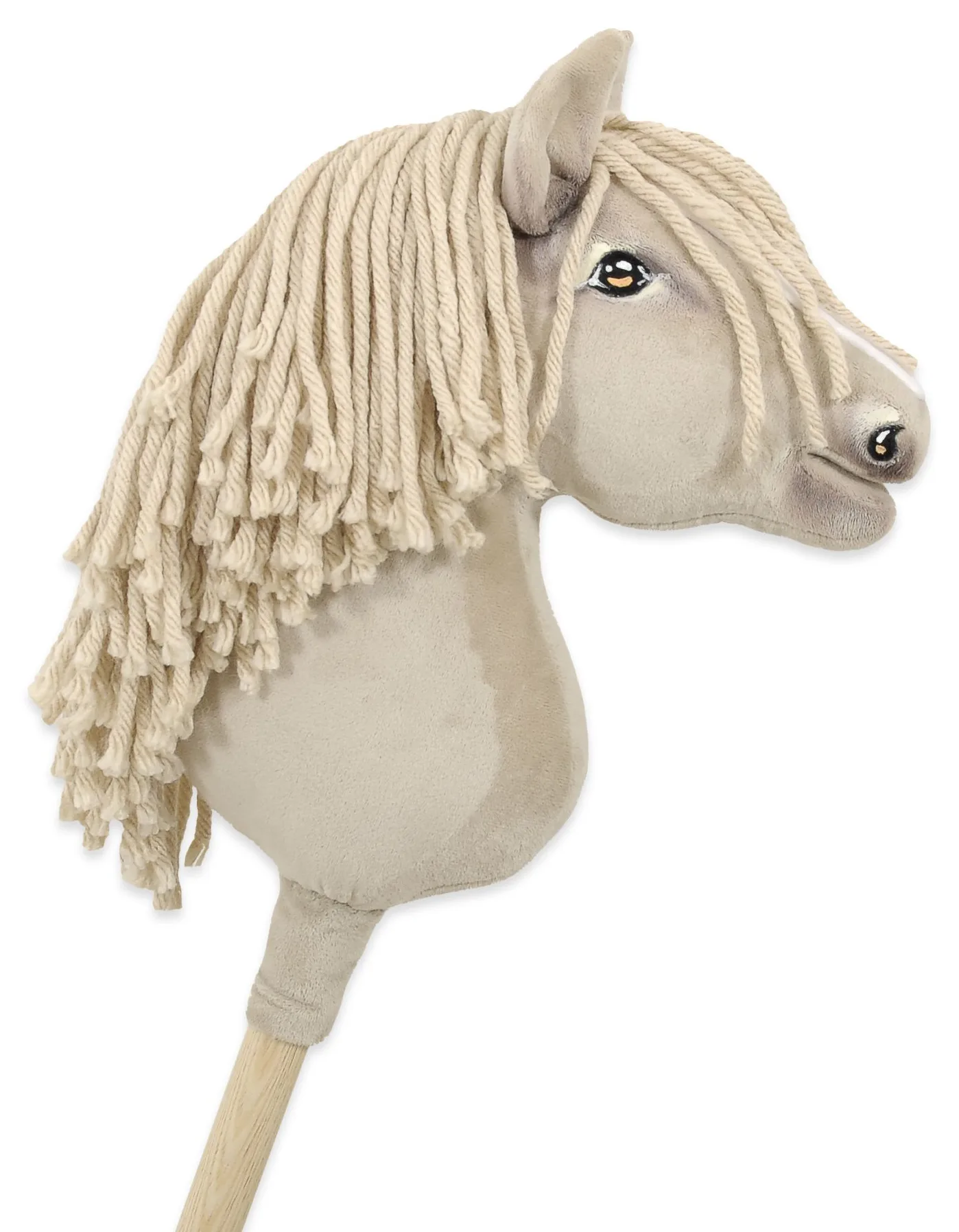 Hobby Horse Średni koń na kiju Premium kremowy cremello A4