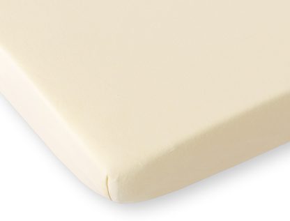 Prześcieradło jersey bawełna z gumką  do łóżeczka 120x60cm - kremowe