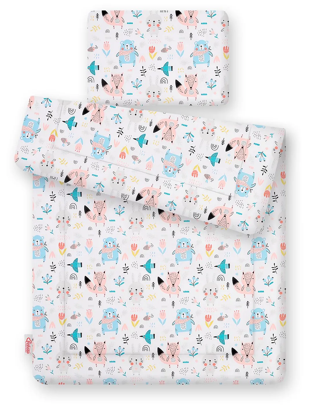 Komplet pościeli dla niemowląt z wypełnieniem 2-cz 75x100cm NEWBORN - misie niebieskie