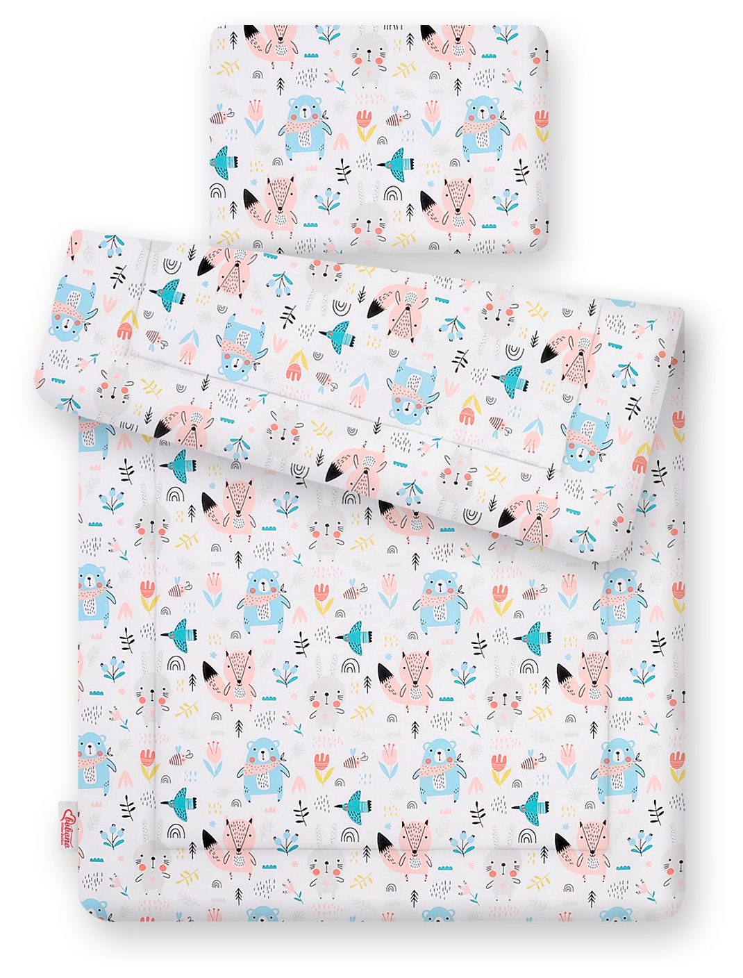Komplet pościeli dla niemowląt z wypełnieniem 2-cz 75x100cm NEWBORN - misie niebieskie