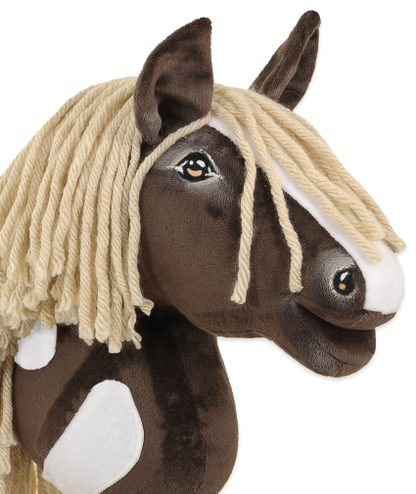 Hobby Horse Średni koń na kiju Premium ciemnobrązowy western ciemnogniady z jasną grzywą A4