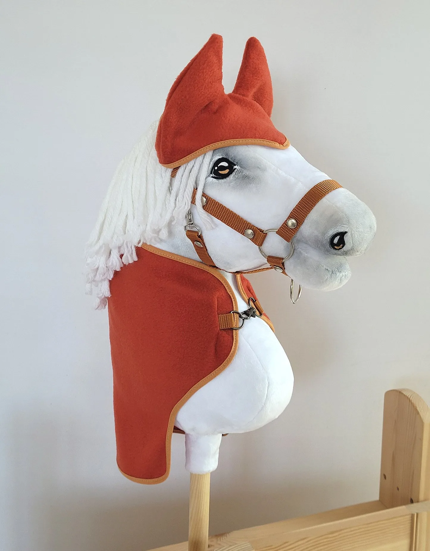 Zestaw dla Hobby Horse uniwersalny A4 i A5: polarowa derka + nauszniki – rudy