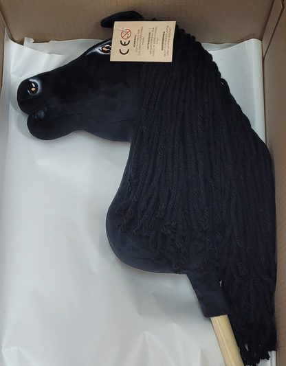 Hobby Horse Duży koń na kiju Premium - fryz koń fryzyjski II A3