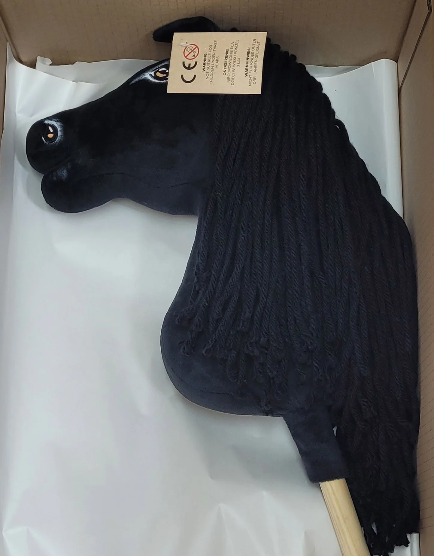 Hobby Horse Duży koń na kiju Premium - fryz koń fryzyjski II A3