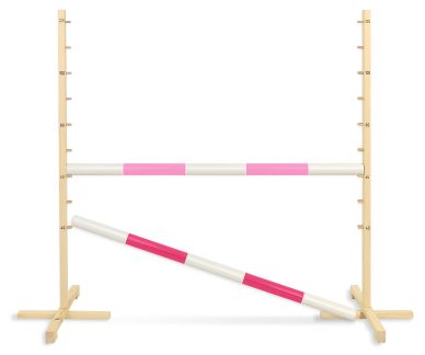 Przeszkoda skokowa do Hobby Horse 120cm, dwie belki - jasny róż i ciemny róż