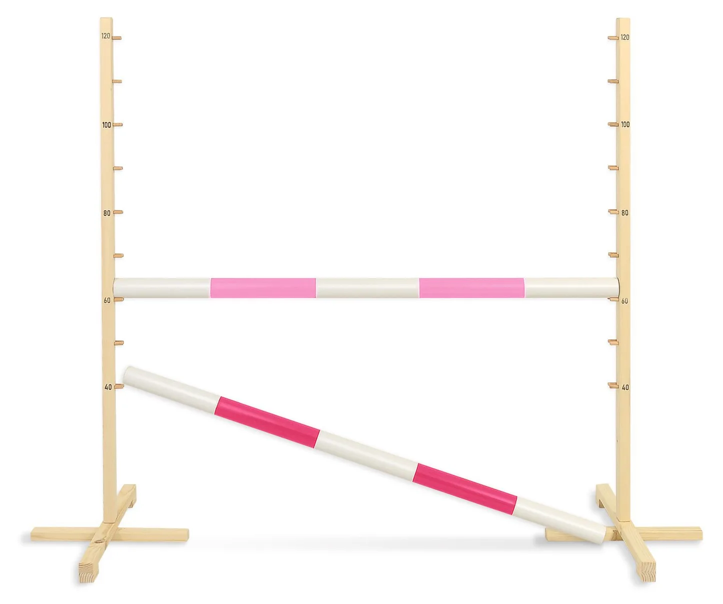 Przeszkoda skokowa do Hobby Horse 120cm, dwie belki - jasny róż i ciemny róż