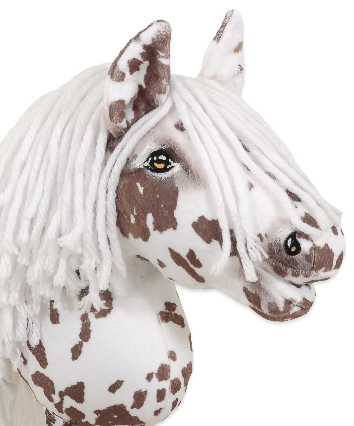 Hobby Horse Mały koń na kiju Premium tarantowaty biało-brązowy z białą grzywą A4
