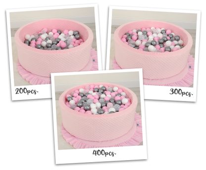 Suchy basen minky H-30 cm z piłkami 300szt. - różowy