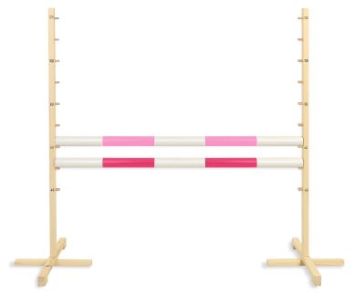 Przeszkoda skokowa do Hobby Horse 120cm, dwie belki - jasny róż i ciemny róż