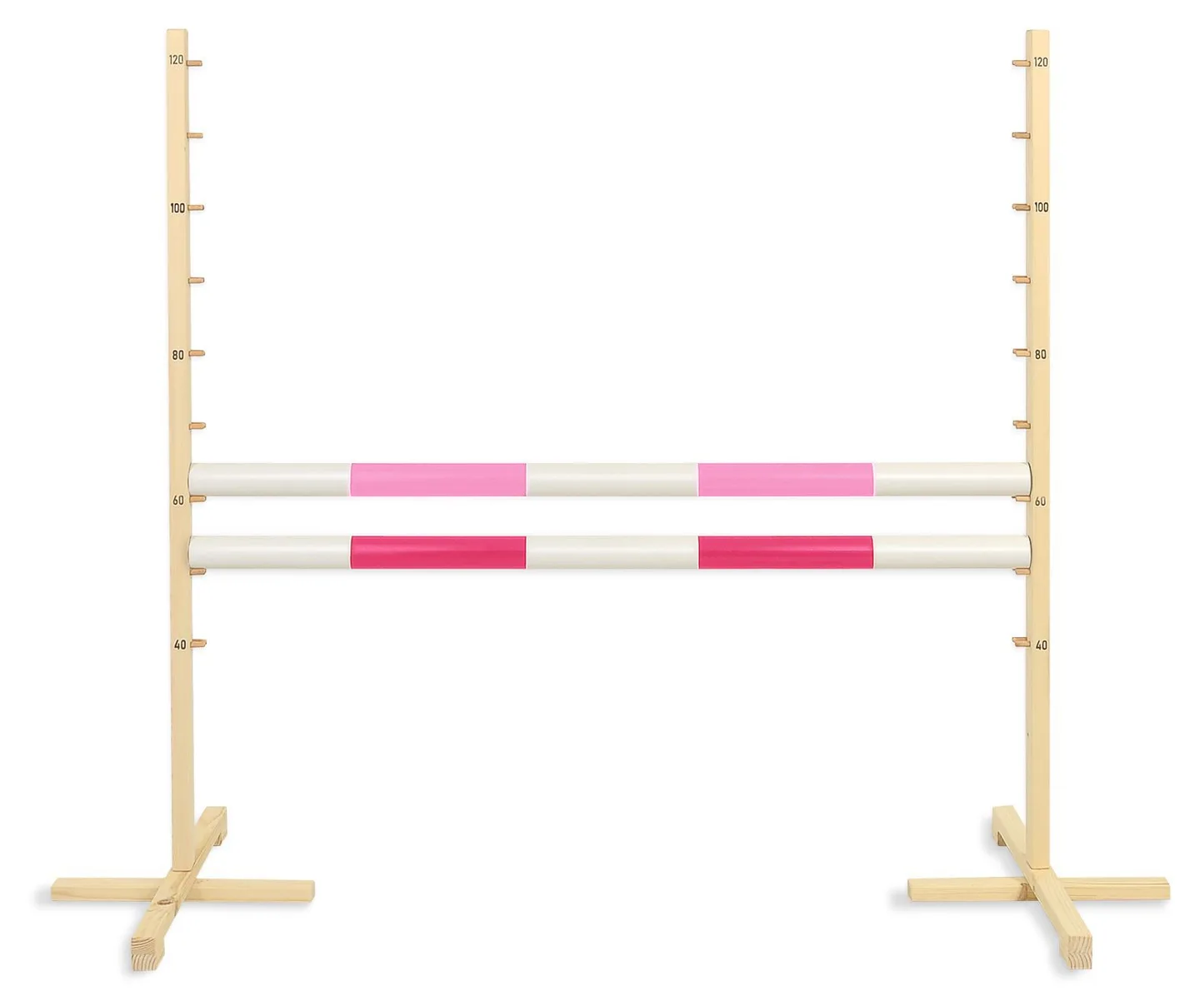 Przeszkoda skokowa do Hobby Horse 120cm, dwie belki - jasny róż i ciemny róż