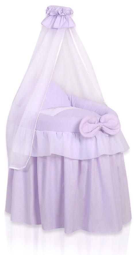 Wózek dla lalek Kosz Mojżesza dla lalek z baldachimem LITTLE PRINCESS różowy