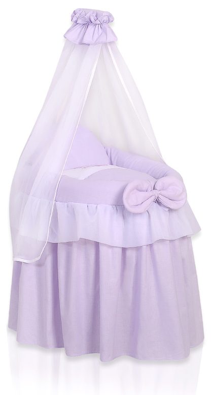 Wózek dla lalek Kosz Mojżesza dla lalek z baldachimem LITTLE PRINCESS różowy
