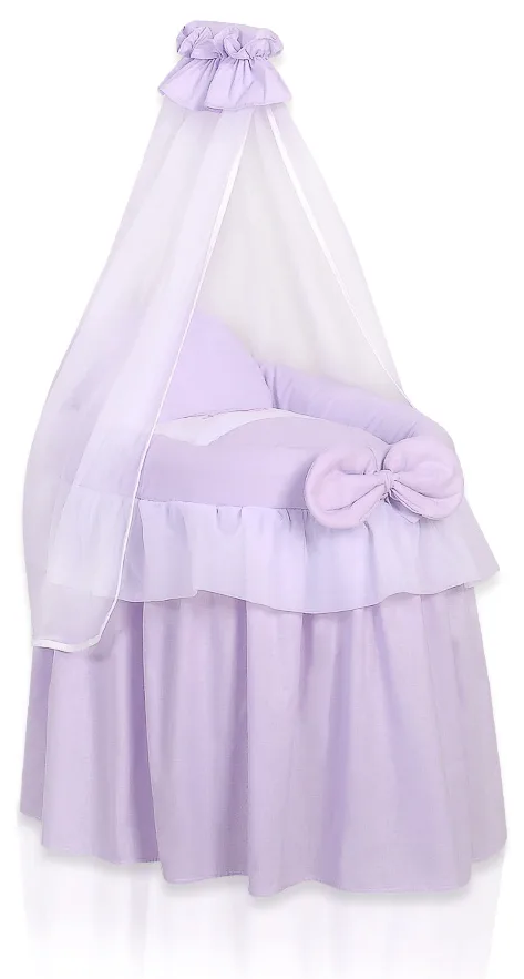 Wózek dla lalek Kosz Mojżesza dla lalek z baldachimem LITTLE PRINCESS różowy