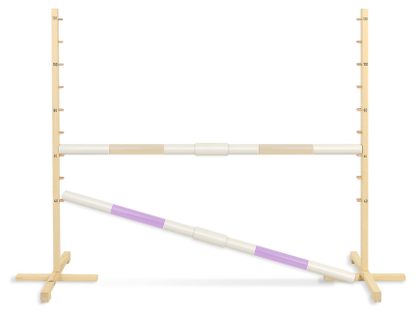 Przeszkoda skokowa do Hobby Horse 160cm, h-120 cm, dwie belki - beżowa i jasny róż