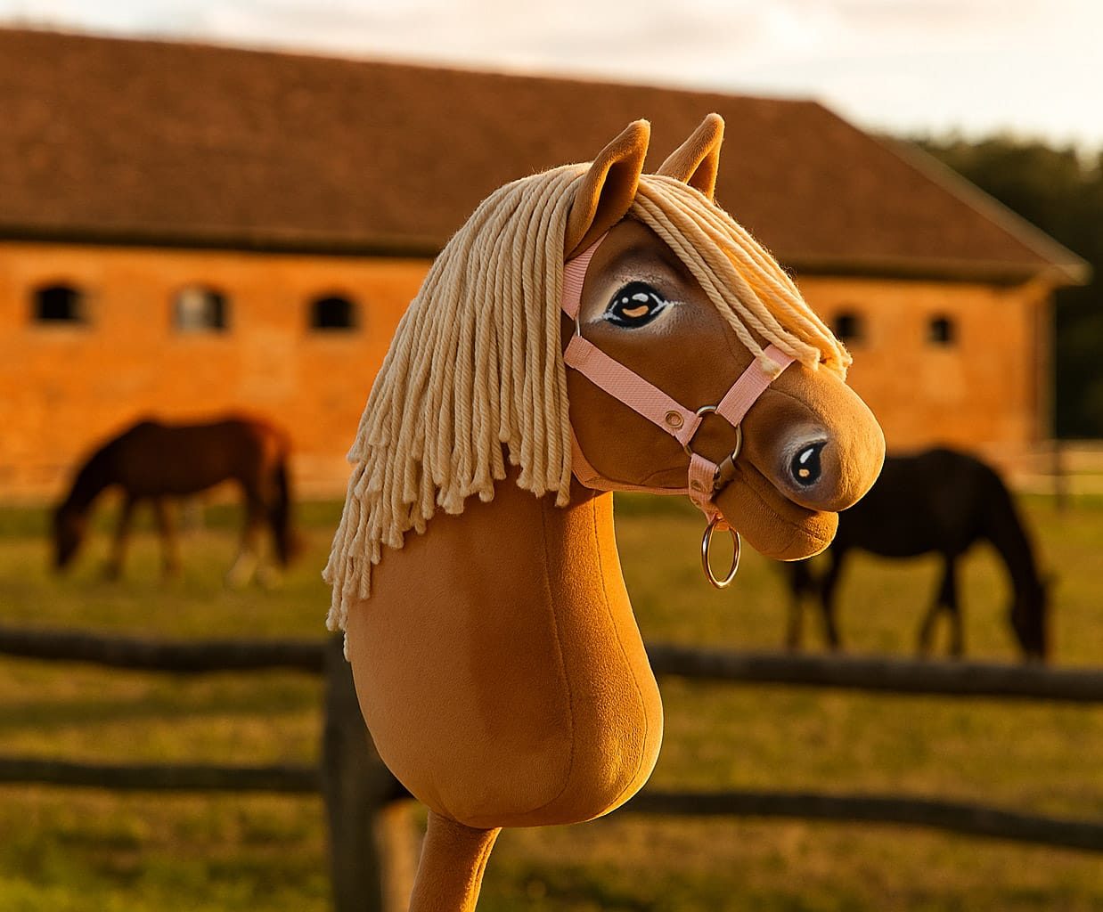 Hobby Horse Duży koń na kiju Premium - izabelowaty A3