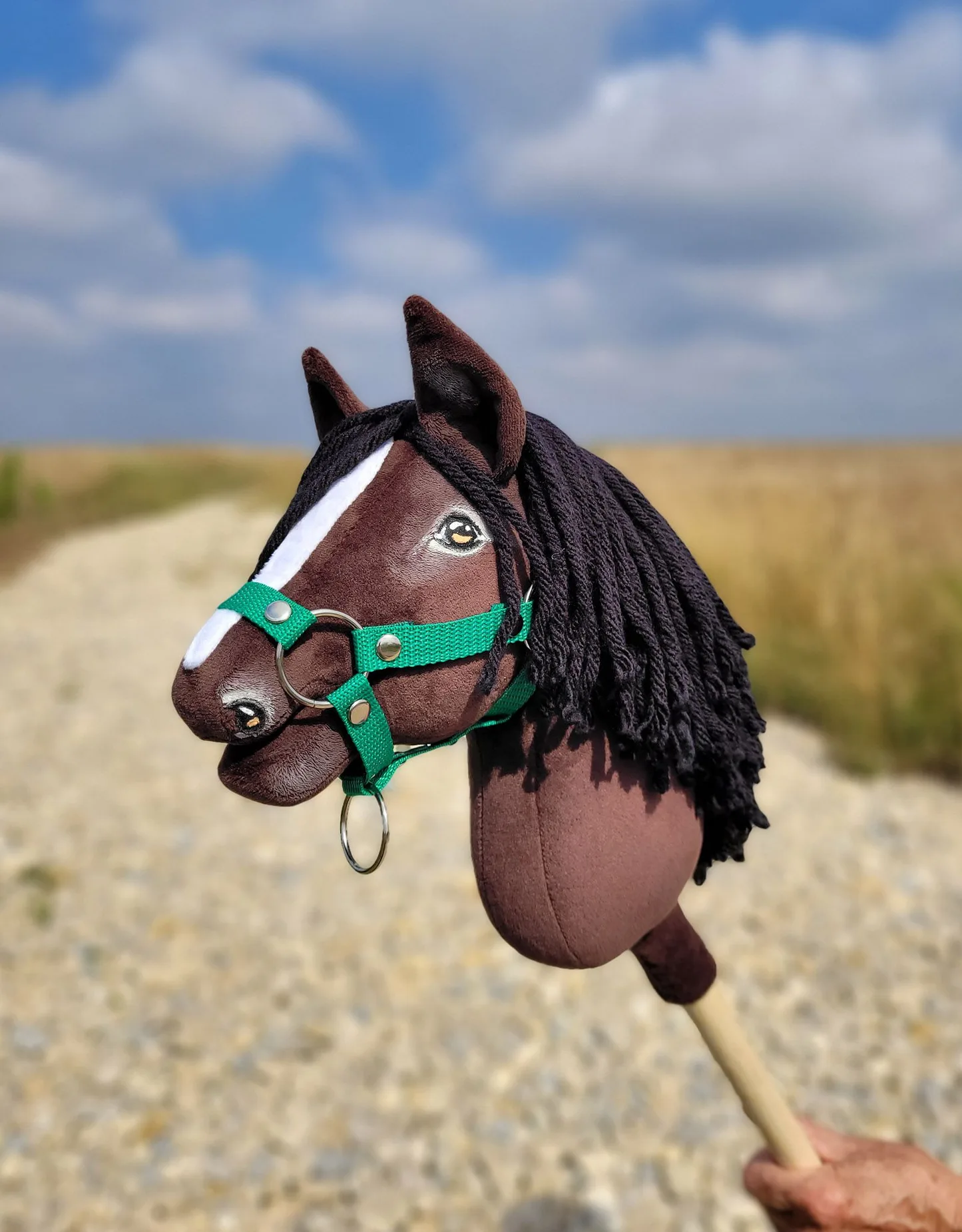Hobby Horse Średni koń na kiju Premium ciemnobrązowy ciemogniady A4