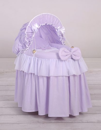 Wózek dla lalek Kosz Mojżesza dla lalek z budką LITTLE PRINCESS fioletowy