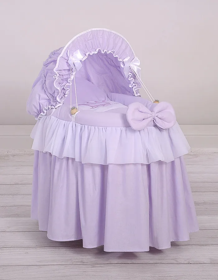 Wózek dla lalek Kosz Mojżesza dla lalek z budką LITTLE PRINCESS fioletowy