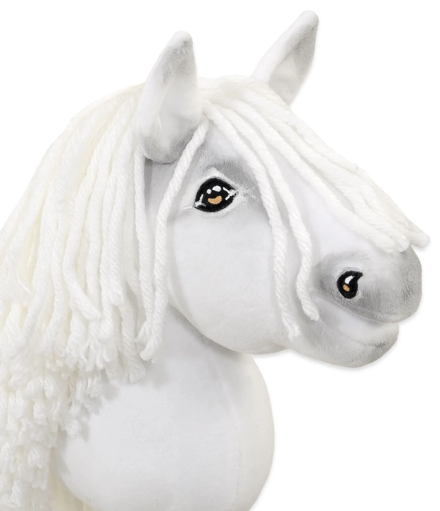 Hobby Horse Mały koń na kiju Premium biały z biała grzywą A5