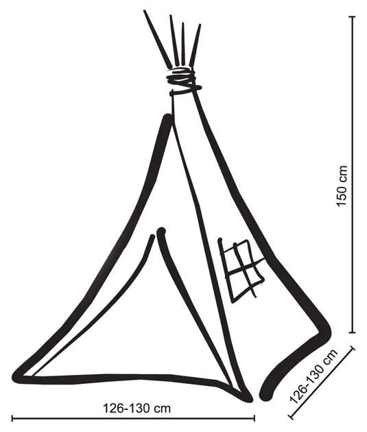 Namiot Tipi dla dzieci + zawieszki pióra - Białe grochy na turkusie