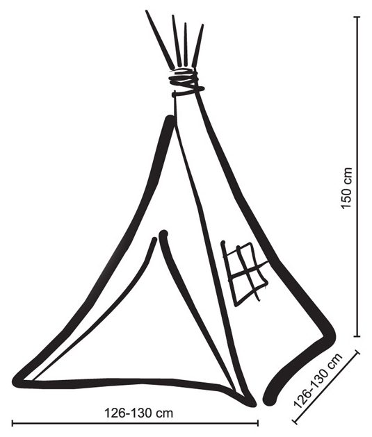 Namiot Tipi dla dzieci + zawieszki pióra - Białe grochy na turkusie