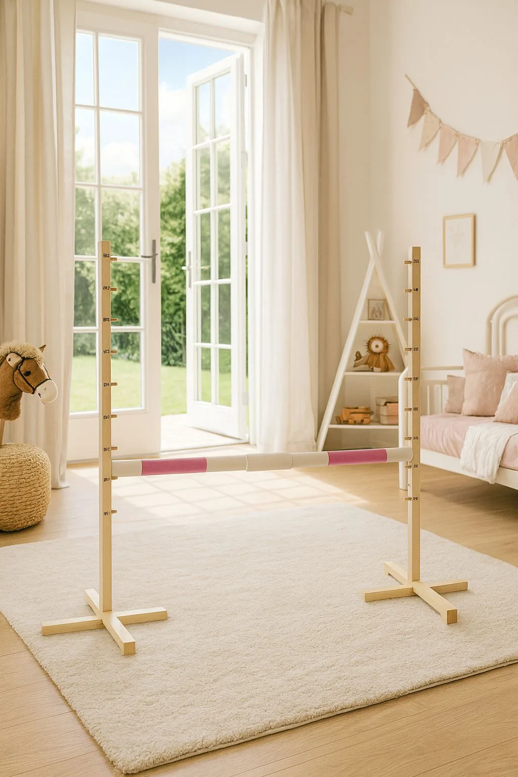 Belka do przeszkody do skakania na Hobby Horse - różowa - 160 cm