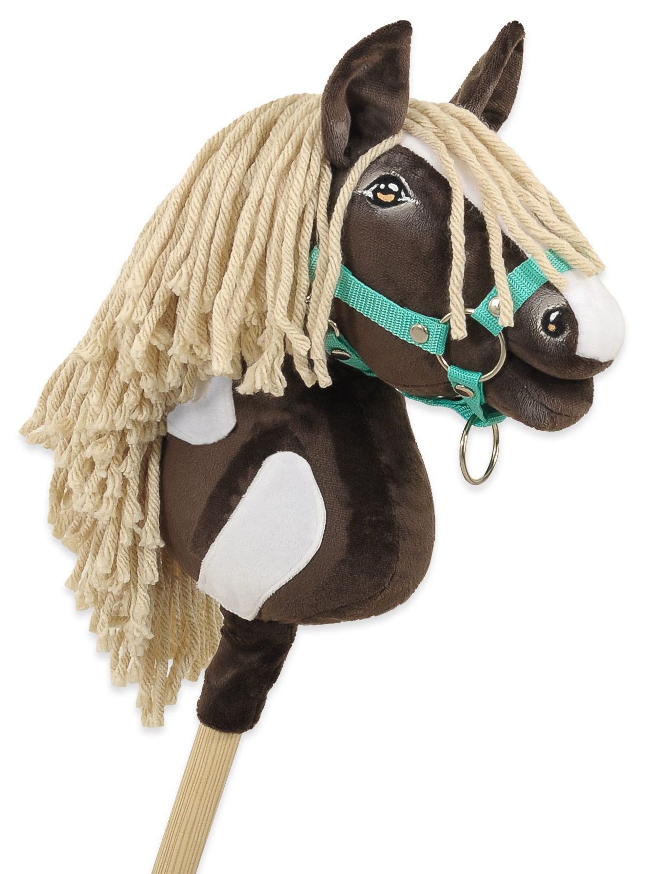 Hobby Horse Średni koń na kiju Premium ciemnobrązowy western ciemnogniady z jasną grzywą A4