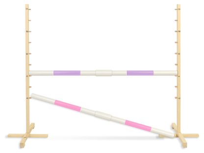 Przeszkoda skokowa do Hobby Horse 160cm, h-120 cm, dwie belki - jasny fiolet i jasny róż