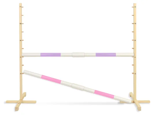 Przeszkoda skokowa do Hobby Horse 160cm, h-120 cm, dwie belki - jasny fiolet i jasny róż