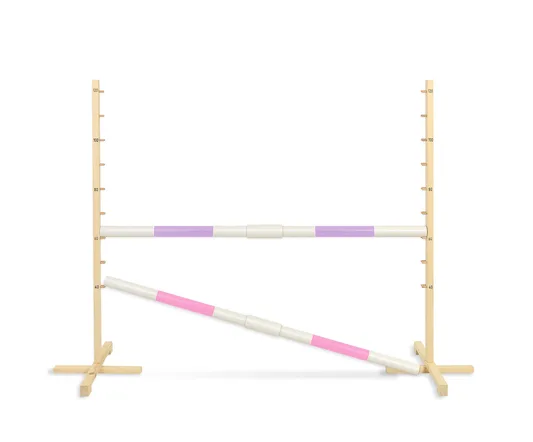 Przeszkoda skokowa do Hobby Horse 160cm, h-120 cm, dwie belki - jasny fiolet i jasny róż