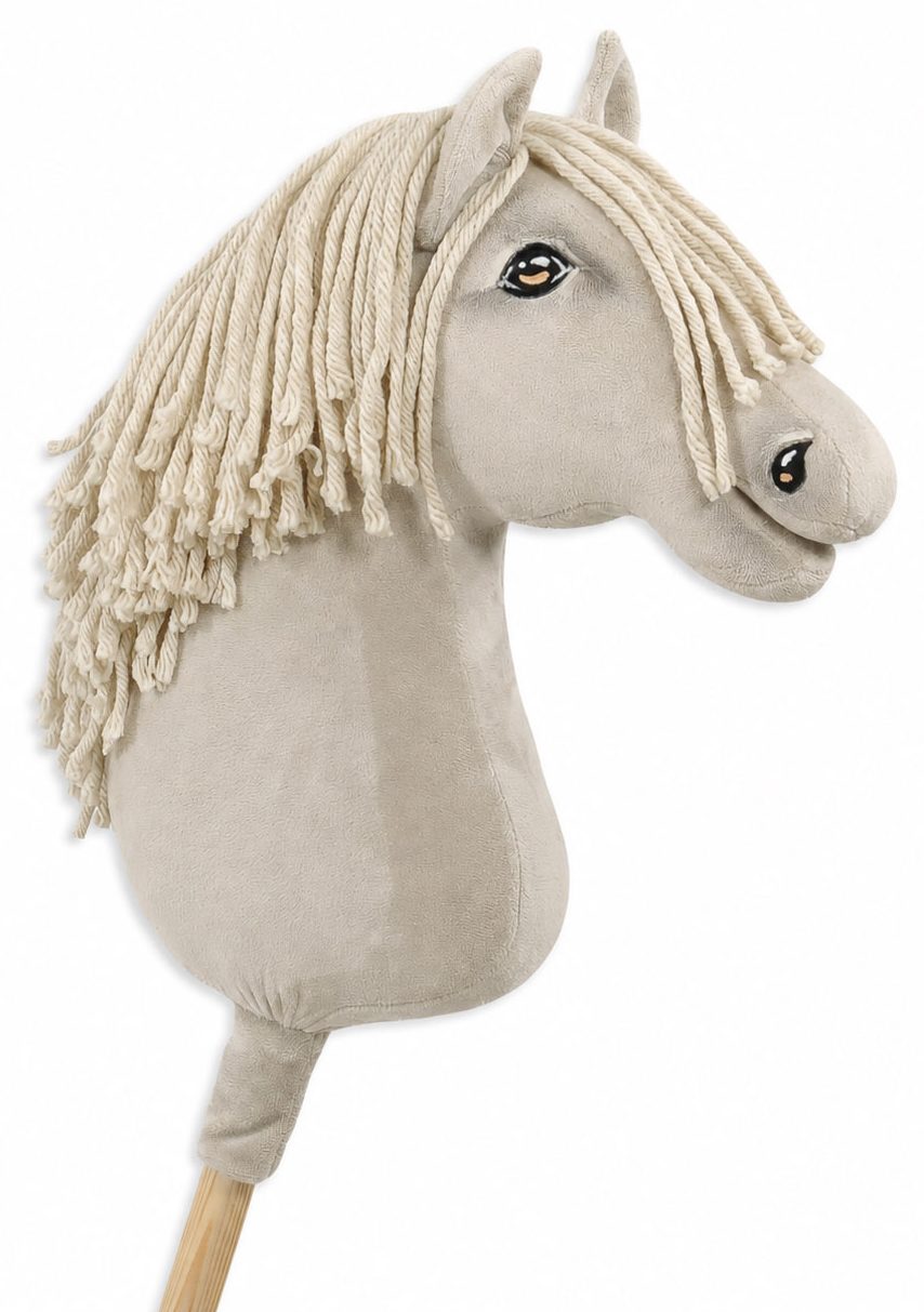 Hobby Horse Duży koń na kiju Premium - cremello A3