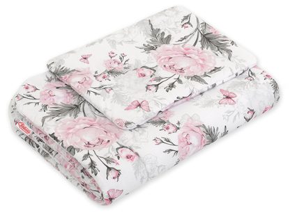 Komplet pościeli dla niemowląt z wypełnieniem 2-cz 75x100cm NEWBORN - misie niebieskie