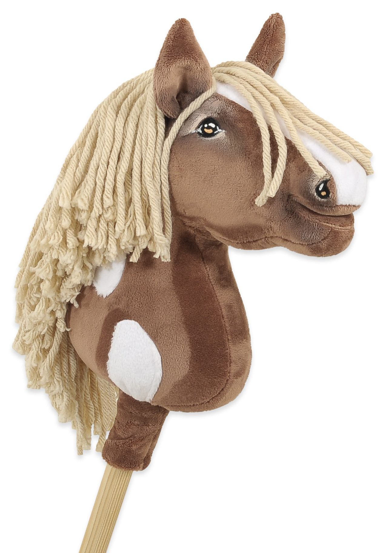 Hobby Horse Średni koń na kiju Premium beżowy western gniady z jasną grzywą A4